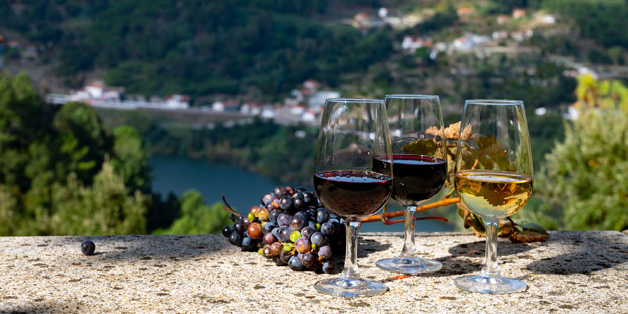 Sipping authentic port wine during tastings